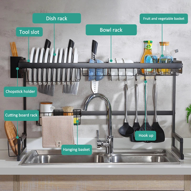 Organizador y Escurridor de cocina – En acero Inoxidable