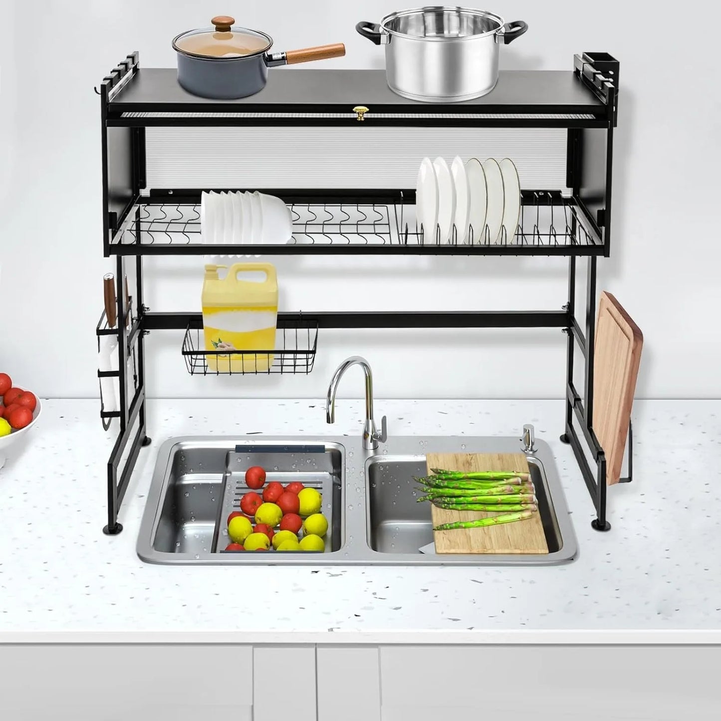 GuardaSeco™-Escurridor de cocina con Tapa y Almacenamiento