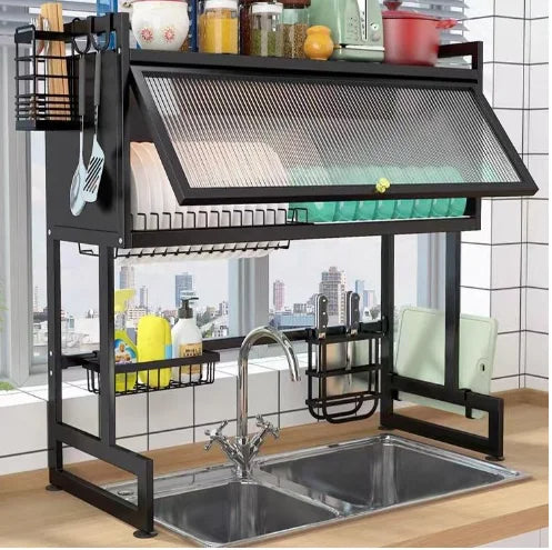 GuardaSeco™-Escurridor de cocina con Tapa y Almacenamiento