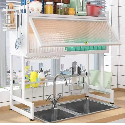 GuardaSeco™-Escurridor de cocina con Tapa y Almacenamiento