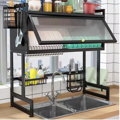 GuardaSeco™-Escurridor de cocina con Tapa y Almacenamiento
