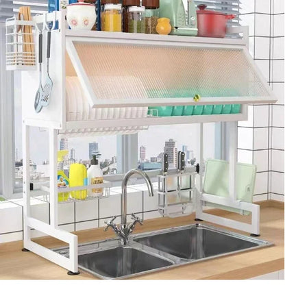GuardaSeco™-Escurridor de cocina con Tapa y Almacenamiento